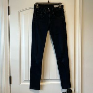 Rag & bone jeans high rise skinny dark blue size 24